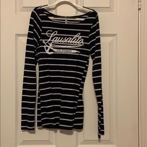 Navy + White Striped California Shirt